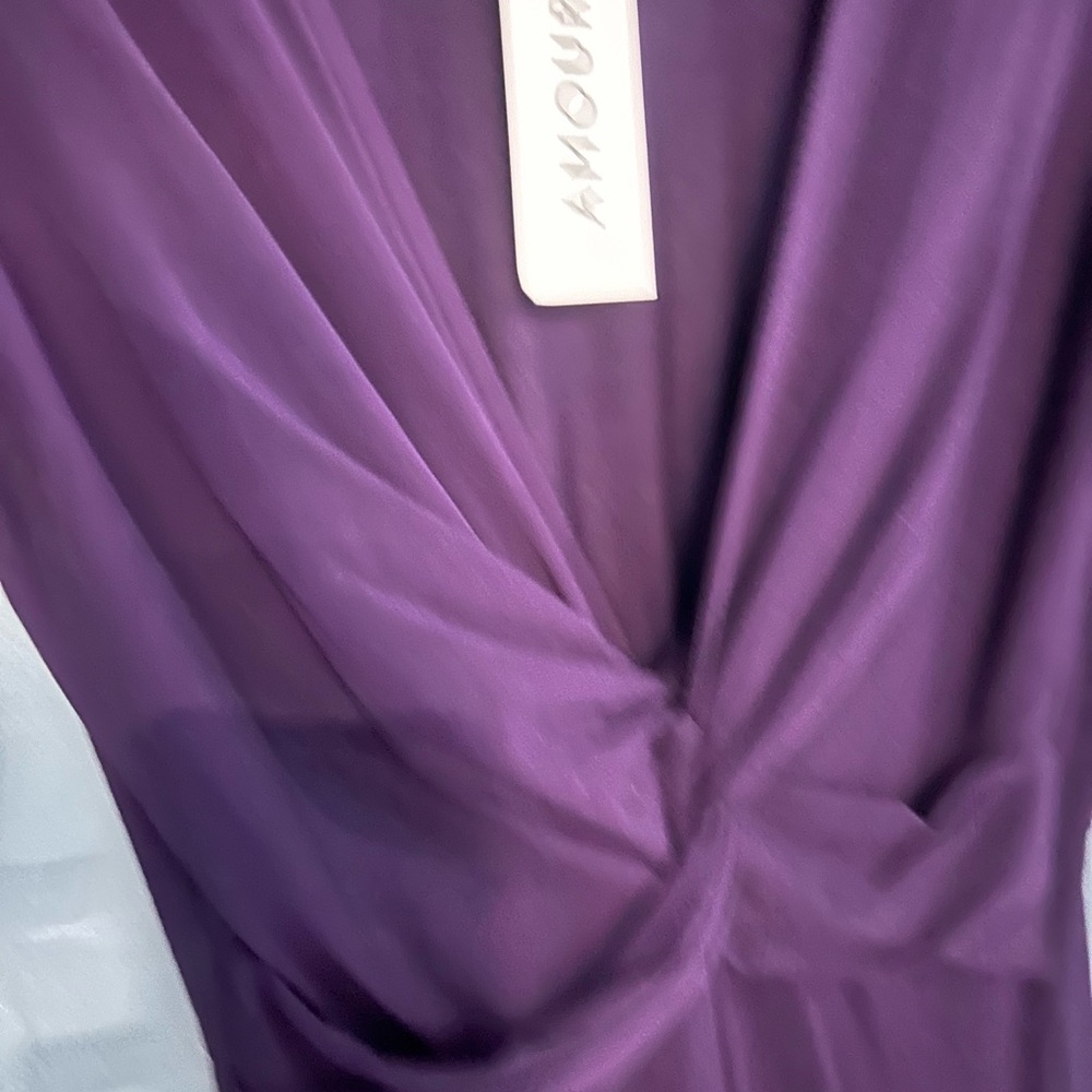 Amour Vert Grape Olive Dream Knit 3/4 Sleeves Twist Elastic Waist NWT Small - Picture 5 of 9